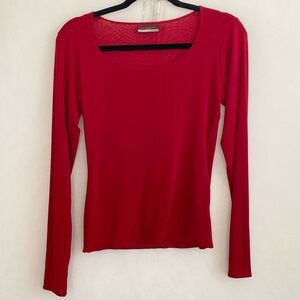 Paola Pecora Milano  Red Long Sleeve Top no size tag measurement   with stretch